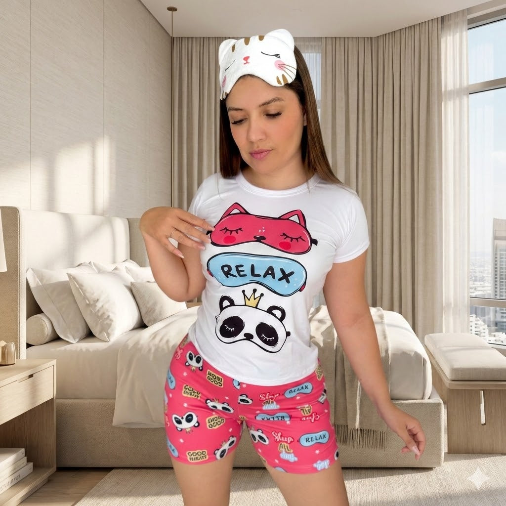 PIJAMA SHORT/MANGA PANDA
