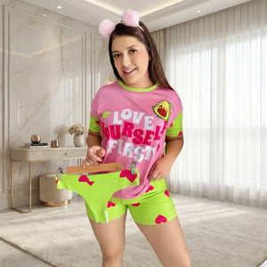 PIJAMA SHORT OVERSIZE AGUACATE