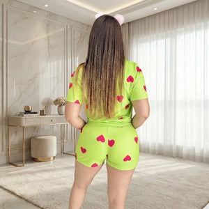 PIJAMA SHORT OVERSIZE AGUACATE