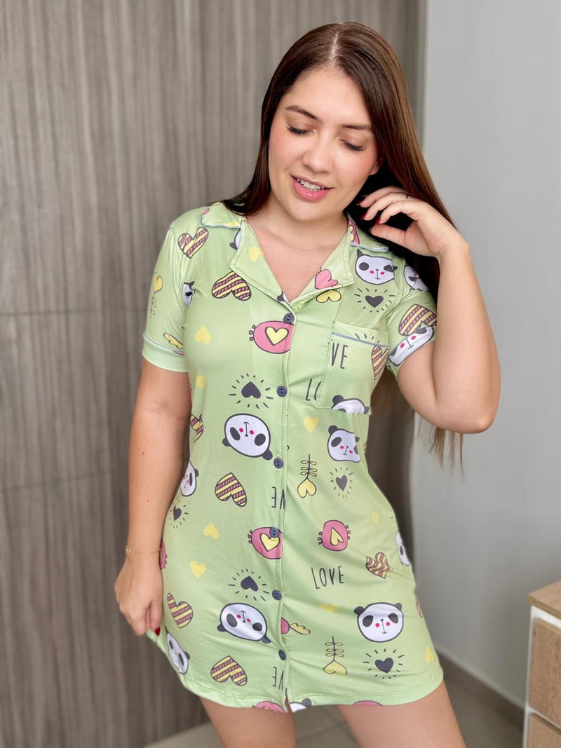 BATA PIJAMA DE BOTONES / PANDA