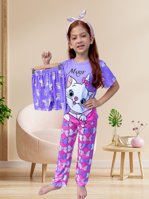 PIJAMA TRES PIEZAS NIÑA / GATA MARIE