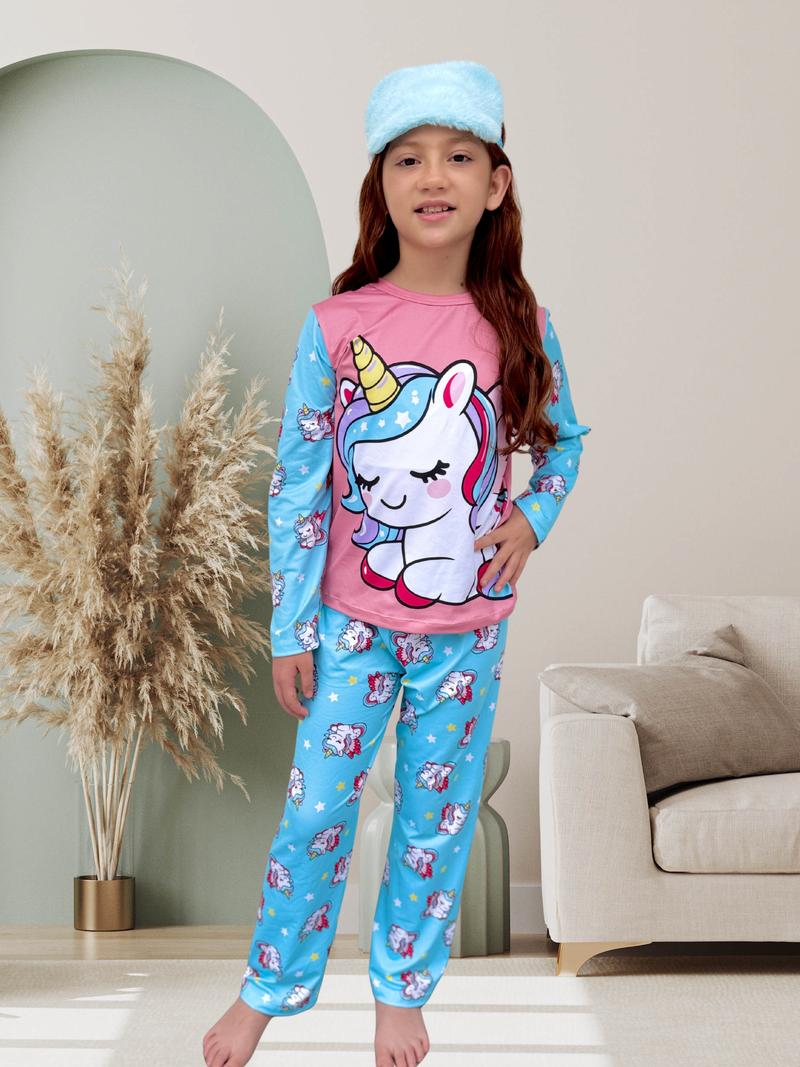 PIJAMA MANGA LARGA / PANTALON UNICORNIO