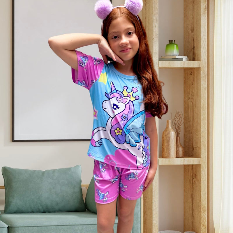 PIJAMA SHORT NIÑA / UNICORNIO