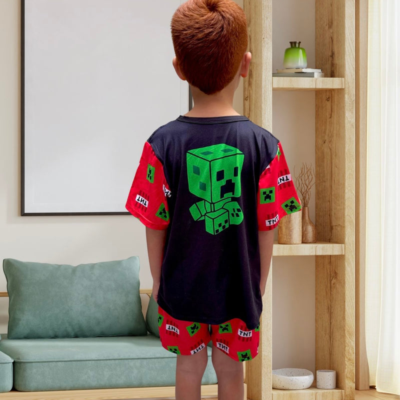 PIJAMA SHORT NIÑO / MINECRAFT