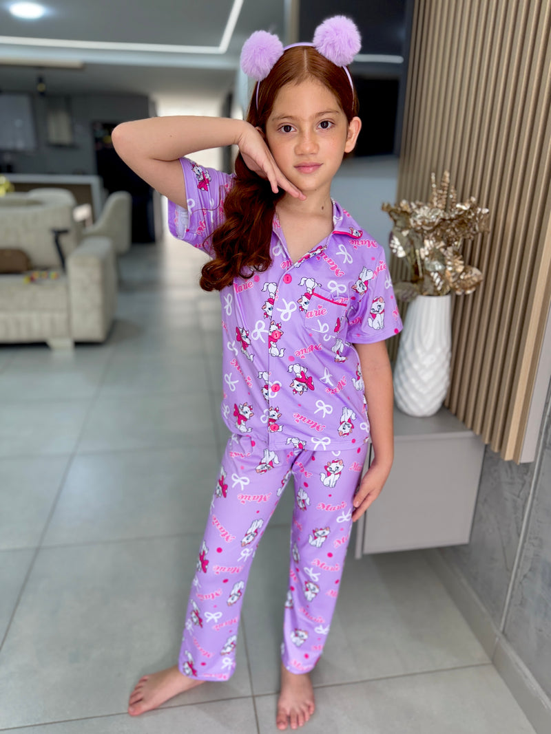 PIJAMA CAMISERA PANTALON NIÑA / GATA