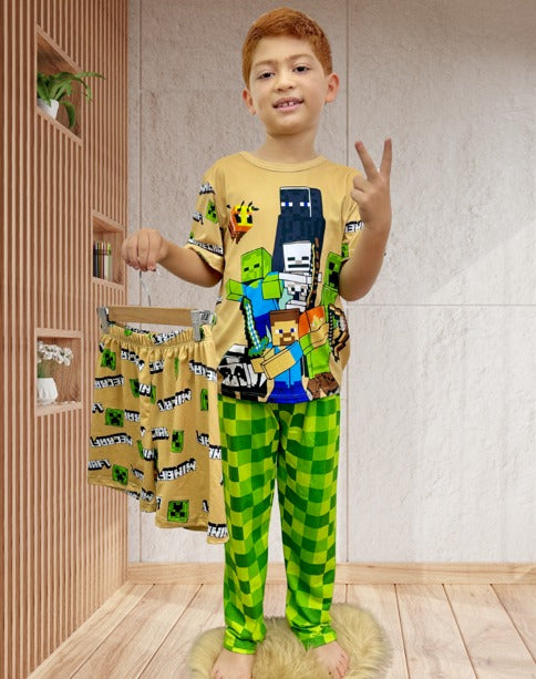 PIJAMA TRES PIEZAS NIÑO / MINECRAFT CAMEL
